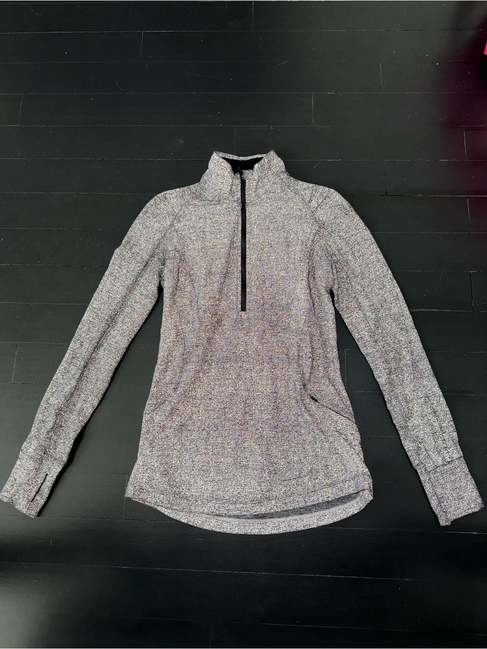 Lululemon Heathered Gray Long-Sleeve Quarter-Zip Top